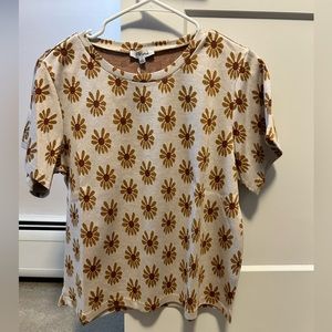 NWT Polagram Top with flower designs